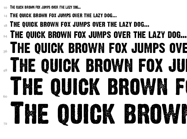 Dirty Headline font waterfall